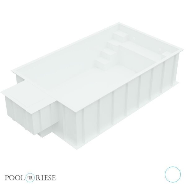 PP-Pool Premiumpaket mit elektr. Rolladenabdeckung 5 m x 3 m x 1,366 m weiß