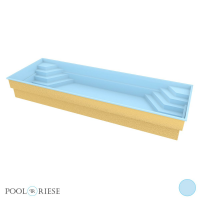 Poolriese GFK-Pool Turin 11,25 m x 3,75 m x 1,50 m hellblau