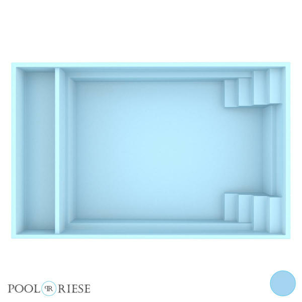 Poolriese GFK-Pool Sanremo 6,10 m x 3,75 m x 1,50 m blau