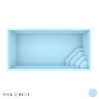 Poolriese GFK-Pool Como 6,00 m x 3,00 m x 1,45 m hellblau