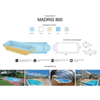 Poolriese GFK-Pool Madrid 8,00 m x 3,20 m x 1,50 m hellblau