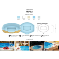 Poolriese GFK-Pool Miami 2,30 m x 2,90 m x 0,90 m hellblau