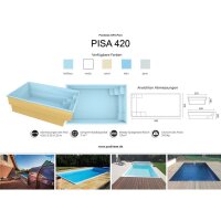 Poolriese GFK-Pool Pisa 4,20 m x 2,70 m x 1,30 m weiß