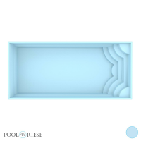 Poolriese GFK-Pool Toledo 8,20 m x 3,70 m x 1,50 m hellblau