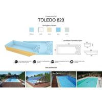 Poolriese GFK-Pool Toledo 8,20 m x 3,70 m x 1,50 m sand