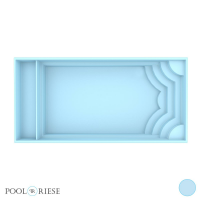 Poolriese GFK-Pool Toledo Plus 8,00 m x 3,70 m x 1,50 m hellblau
