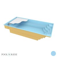 Poolriese GFK-Pool Toledo Plus 8,00 m x 3,70 m x 1,50 m blau