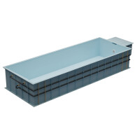 PP-Pool Premiumpaket mit Überdachung 8 m x 3 m x 1,366 m blau