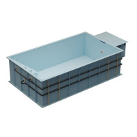 PP-Pool Premiumpaket mit elektr. Rolladenabdeckung 5 m x 3 m x 1,366 m blau