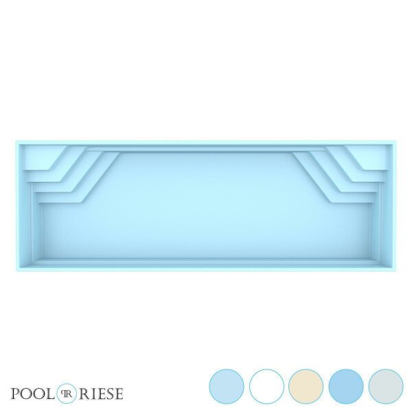 Poolriese GFK-Pool Turin 11,25 m x 3,75 m x 1,50 m in verschiedenen Farben