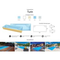 Poolriese GFK-Pool Turin 11,25 m x 3,75 m x 1,50 m in verschiedenen Farben