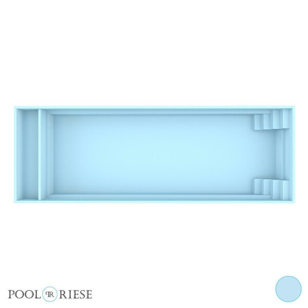 Poolriese GFK-Pool Sanremo 11,10 m x 3,75 m x 1,50 m hellblau