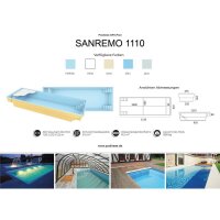 Poolriese GFK-Pool Sanremo 11,10 m x 3,75 m x 1,50 m blau