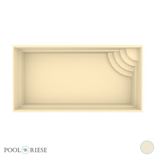 Poolriese GFK-Pool Asti 6,00 m x 3,00 m x 1,50 m sand
