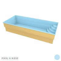 Poolriese GFK-Pool Asti 7,00 m x 3,50 m x 1,50 m hellblau