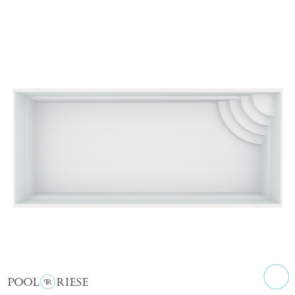 Poolriese GFK-Pool Asti 7,00 m x 3,50 m x 1,50 m weiß