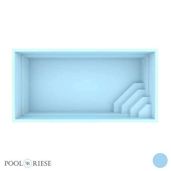 Poolriese GFK-Pool Como 6,00 m x 3,00 m x 1,45 m blau