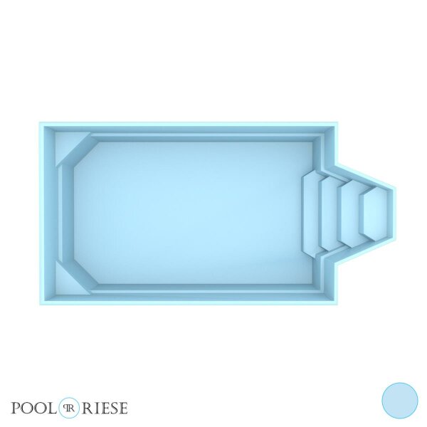 Poolriese GFK-Pool Imola 6,00 m x 3,00 m x 1,52 m hellblau
