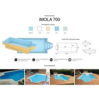 Poolriese GFK-Pool Imola 7,00 m x 3,00 m x 1,52 m hellblau