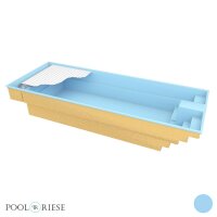 Poolriese GFK-Pool Lagos 9,70 m x 3,70 m x 1,60 m blau