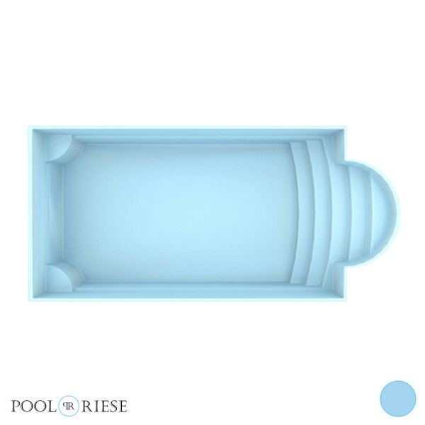 Poolriese GFK-Pool Madrid 7,05 m x 3,20 m x 1,55 m blau