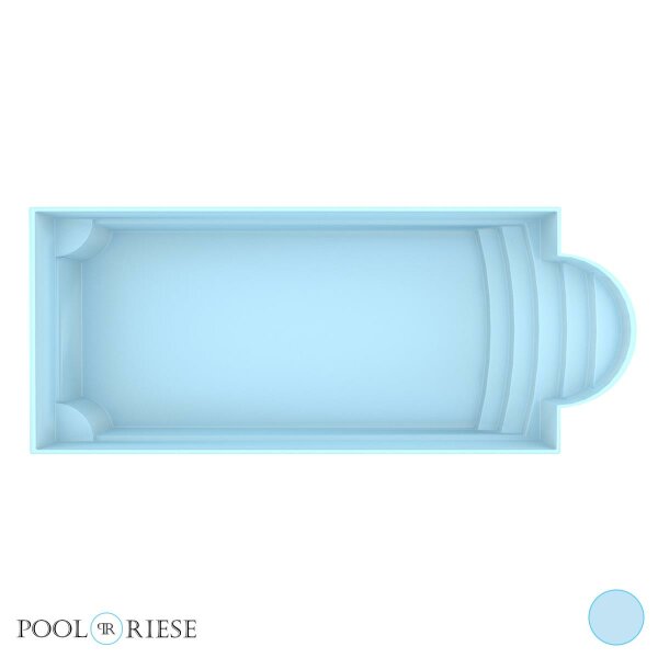 Poolriese GFK-Pool Madrid 8,00 m x 3,20 m x 1,50 m hellblau