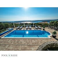 Poolriese GFK-Pool Malaga 9,40 m x 3,70 m x 1,50 m hellblau