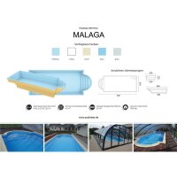 Poolriese GFK-Pool Malaga 9,40 m x 3,70 m x 1,50 m grau
