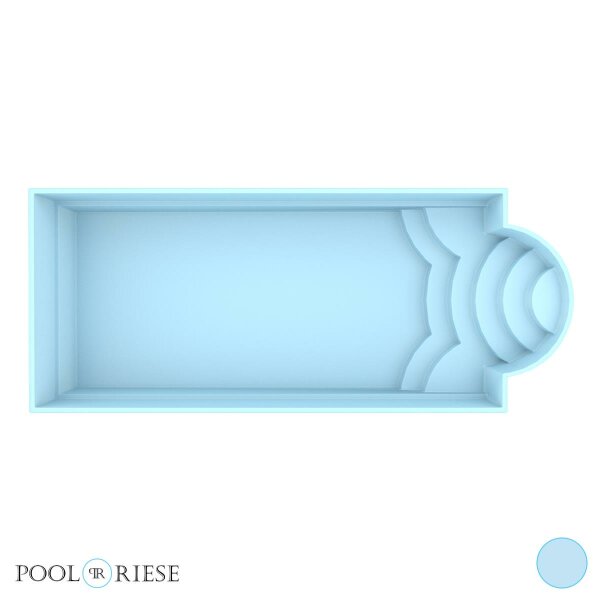 Poolriese GFK-Pool Matera 8,00 m x 3,20 m x 1,52 m hellblau