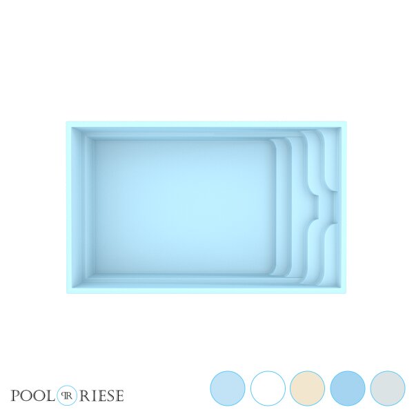 Poolriese GFK-Pool Siena 6,20 m x 3,70 m x 1,50 m in verschiedenen Farben