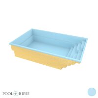 Poolriese GFK-Pool Siena 6,20 m x 3,70 m x 1,50 m hellblau