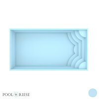 Poolriese GFK-Pool Toledo 7,20 m x 3,70 m x 1,50 m hellblau