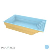 Poolriese GFK-Pool Toledo 7,20 m x 3,70 m x 1,50 m blau
