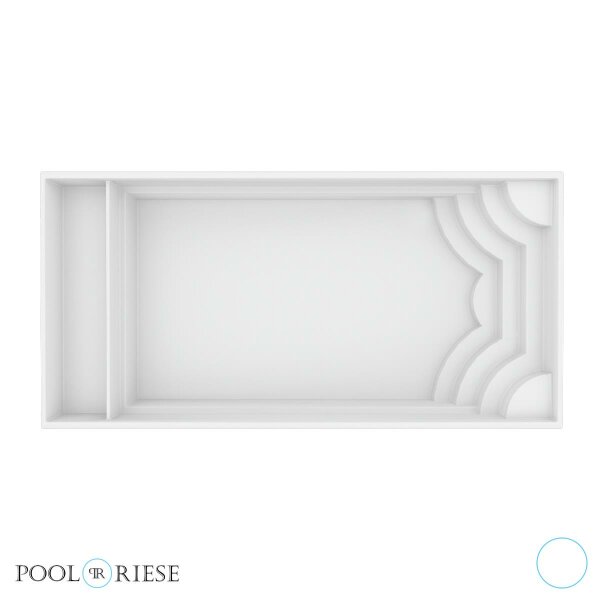 Poolriese GFK-Pool Toledo Plus 8,00 m x 3,70 m x 1,50 m weiß