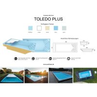 Poolriese GFK-Pool Toledo Plus 8,00 m x 3,70 m x 1,50 m grau