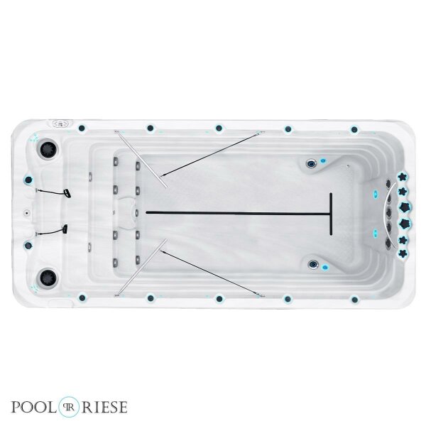 Passion Spas - Schwimmspa Fitness 2 Deep - Sterling White with Grey