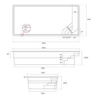Crystal Vinyl Pool Bali 650 6,50 m x 3,70 m x 1,50 m DI-01 Diamond Ice