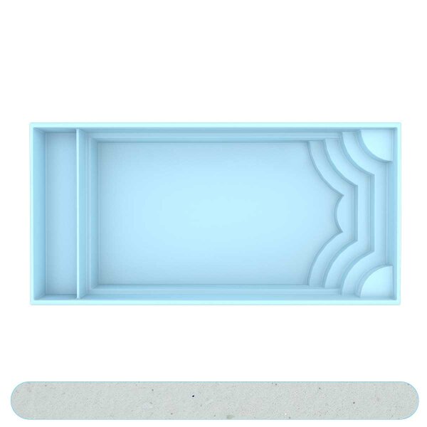 Crystal Vinyl Pool Aruba Plus 8,00 m x 3,70 m x 1,50 m DI-01 Diamond Ice