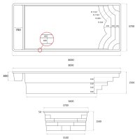 Crystal Vinyl Pool Aruba Plus 8,00 m x 3,70 m x 1,50 m DI-01 Diamond Ice